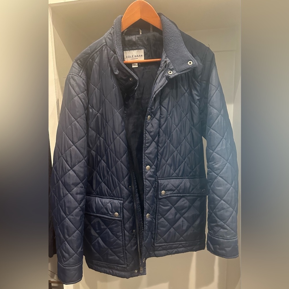 Cole Haan quilted blue jacket - Picture 2 of 5